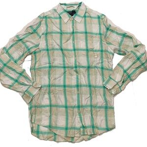M / Scotch & soda Men's Green Plaid Shirt